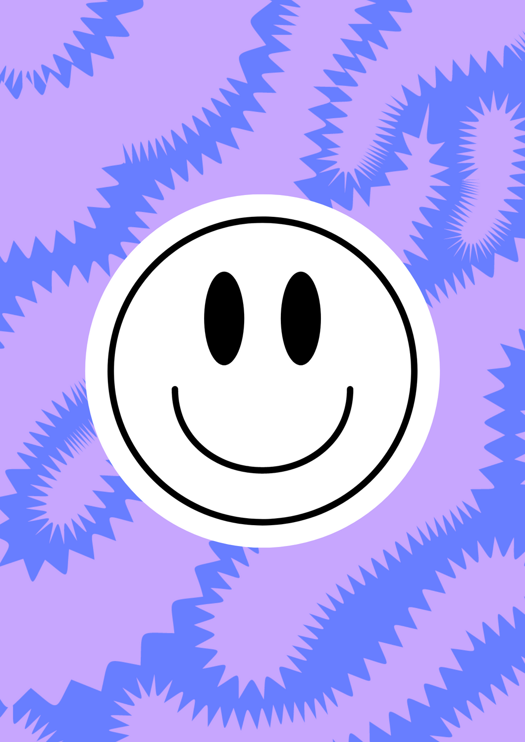 Digitale poster Smiley Wit